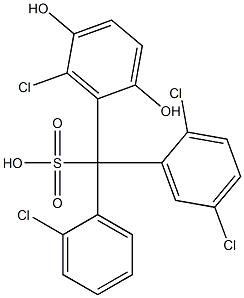 (2-Chlorophenyl)(2,5-dichlorophenyl)(6-chloro-2,5-dihydroxyphenyl)methanesulfonic acid Struktur