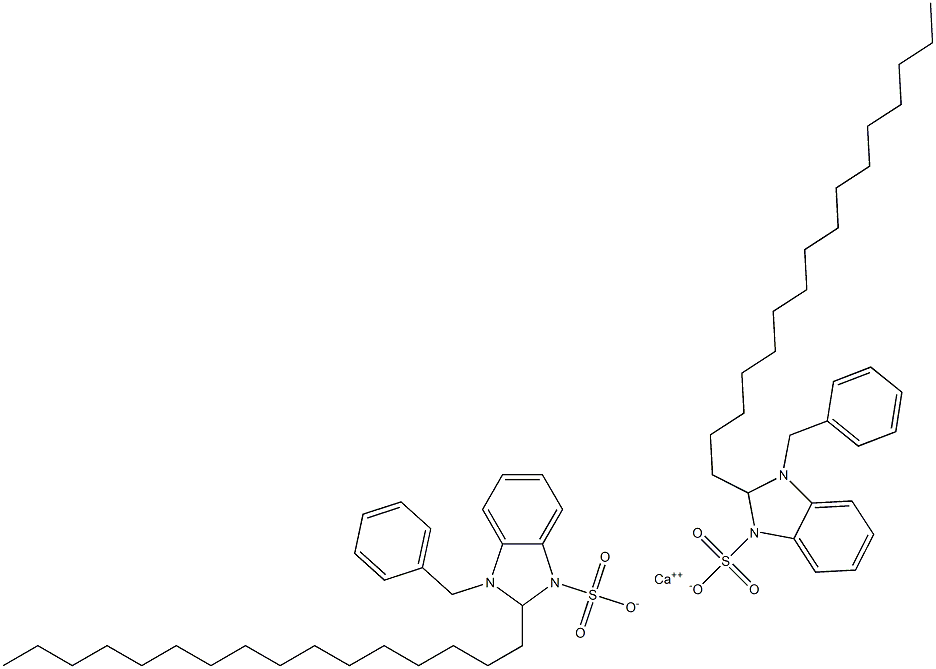 Bis(1-benzyl-2,3-dihydro-2-hexadecyl-1H-benzimidazole-3-sulfonic acid)calcium salt Struktur