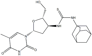 5-Methyl-3'-[[(1-adamantylamino)(thiocarbonyl)]amino]-2',3'-dideoxyuridine Struktur