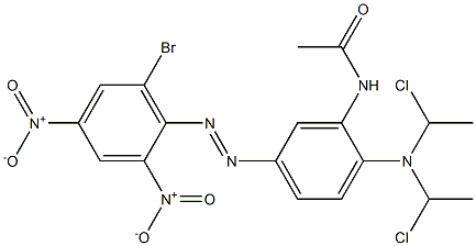 N-[2-[Bis(1-chloroethyl)amino]-5-(6-bromo-2,4-dinitrophenylazo)phenyl]acetamide Struktur