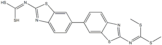 N,N'-[(6,6'-Bibenzothiazole)-2,2'-diyl]bis(imidodithiocarbonic acid dimethyl) ester Struktur