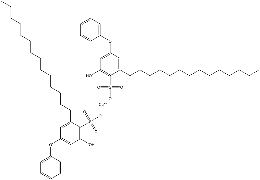 Bis(5-hydroxy-3-tetradecyl[oxybisbenzene]-4-sulfonic acid)calcium salt Struktur