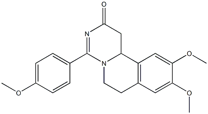 9,10-Dimethoxy-4-(4-methoxyphenyl)-1,6,7,11b-tetrahydro-2H-pyrimido[6,1-a]isoquinolin-2-one Struktur