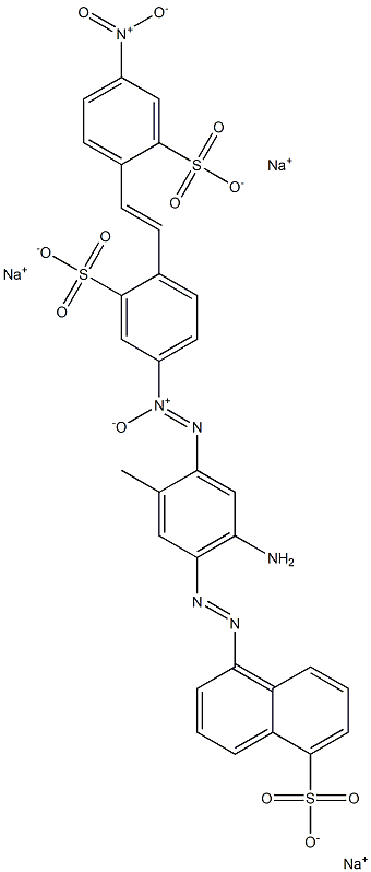 4-[5-Amino-2-methyl-4-(5-sulfo-1-naphtylazo)phenyl-NNO-azoxy]-4'-nitrostilbene-2,2'-disulfonic acid trisodium salt Struktur