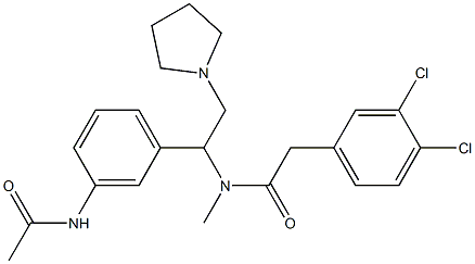 3,4-Dichloro-N-methyl-N-[1-(3-acetylaminophenyl)-2-(1-pyrrolidinyl)ethyl]benzeneacetamide Struktur