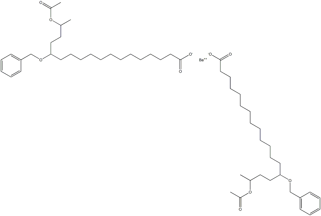 Bis(14-benzyloxy-17-acetyloxystearic acid)barium salt Struktur