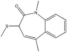 1,5-Dimethyl-3-(methylthio)-1H-1-benzazepin-2(3H)-one Struktur