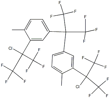 2,2-Bis[4-methyl-3-(2-chloro-1,1,1,3,3,3-hexafluoropropan-2-yl)phenyl]-1,1,1,3,3,3-hexafluoropropane Struktur