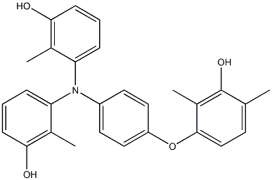 N,N-Bis(3-hydroxy-2-methylphenyl)-4-(3-hydroxy-2,4-dimethylphenoxy)benzenamine Struktur