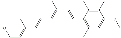 (2E,4E,6E,8E)-9-(4-Methoxy-2,3,6-trimethylphenyl)-3,7-dimethyl-2,4,6,8-nonatetrene-1-ol Struktur