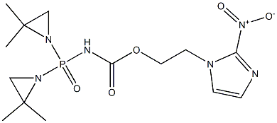 N-[Bis(2,2-dimethyl-1-aziridinyl)phosphinyl]carbamic acid 2-(2-nitro-1H-imidazol-1-yl)ethyl ester Struktur