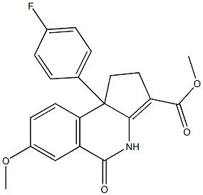 1,4,5,9b-Tetrahydro-7-methoxy-9b-(4-fluorophenyl)-5-oxo-2H-cyclopent[c]isoquinoline-3-carboxylic acid methyl ester Struktur