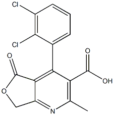 4-(2,3-Dichlorophenyl)-2-methyl-5,7-dihydro-5-oxofuro[3,4-b]pyridine-3-carboxylic acid Struktur