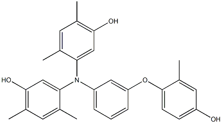 N,N-Bis(5-hydroxy-2,4-dimethylphenyl)-3-(4-hydroxy-2-methylphenoxy)benzenamine Struktur