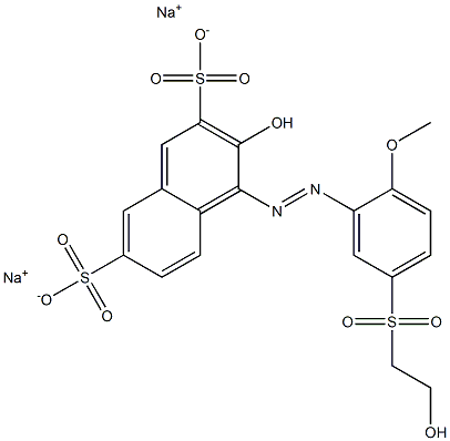 3-Hydroxy-4-[5-(2-hydroxyethylsulfonyl)-2-methoxyphenylazo]-2,7-naphthalenedisulfonic acid disodium salt Struktur