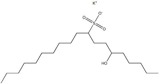 6-Hydroxynonadecane-9-sulfonic acid potassium salt Struktur