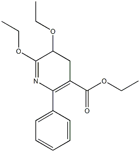 2,3-Diethoxy-5-ethoxycarbonyl-6-phenyl-3,4-dihydropyridine Struktur