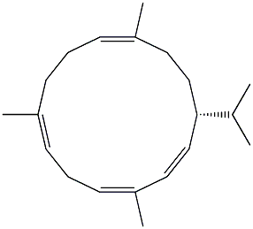 (1R,2E,4Z,7E,11E)-4,8,12-Trimethyl-1-isopropyl-2,4,7,11-cyclotetradecatetrene Struktur