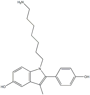 2-(4-Hydroxyphenyl)-3-methyl-1-(7-aminoheptyl)-1H-indol-5-ol Struktur