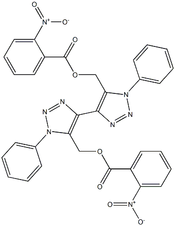 1,1'-Diphenyl-5,5'-bis[(2-nitrobenzoyloxy)methyl]-4,4'-bi(1H-1,2,3-triazole) Struktur