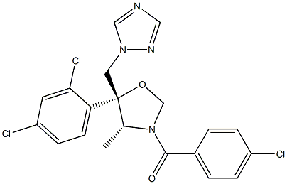 (4R,5R)-5-(2,4-Dichlorophenyl)-4-methyl-3-(4-chlorobenzoyl)-5-[(1H-1,2,4-triazol-1-yl)methyl]oxazolidine Struktur