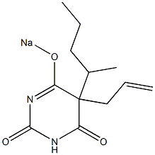 5-(1-Methylbutyl)-5-(2-propenyl)-4-(sodiooxy)pyrimidine-2,6(1H,5H)-dione Struktur