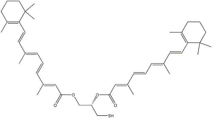 (2S)-2,3-Bis[[9-(2,6,6-trimethyl-1-cyclohexenyl)-3,7-dimethyl-1-oxo-2,4,6,8-nonatetren-1-yl]oxy]-1-propanethiol Struktur