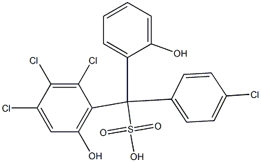 (4-Chlorophenyl)(2,3,4-trichloro-6-hydroxyphenyl)(2-hydroxyphenyl)methanesulfonic acid Struktur