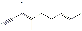 3,7-Dimethyl-2-fluoro-2,6-octadienenitrile Struktur