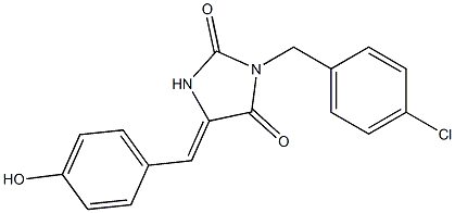 5-(4-Hydroxybenzylidene)-3-(4-chlorobenzyl)imidazolidine-2,4-dione Struktur