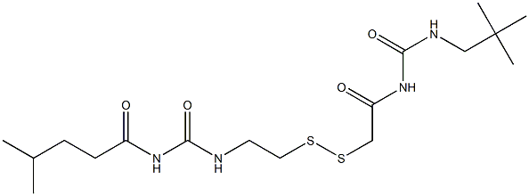 1-(4-Methylpentanoyl)-3-[2-[[(3-neopentylureido)carbonylmethyl]dithio]ethyl]urea Struktur