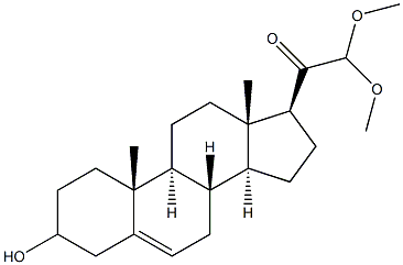 3-Hydroxy-21,21-dimethoxypregn-5-en-20-one Struktur