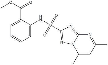 2-[5,7-Dimethyl[1,2,4]triazolo[1,5-a]pyrimidin-2-ylsulfonylamino]benzoic acid methyl ester Struktur