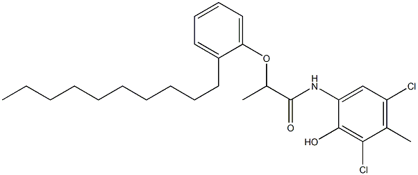 2-[2-(2-Decylphenoxy)propanoylamino]-4,6-dichloro-5-methylphenol Struktur