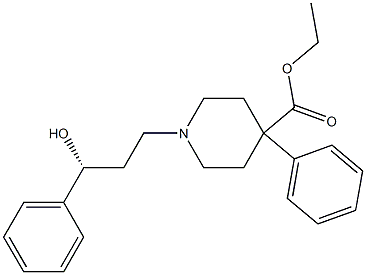 (+)-1-[(R)-3-Hydroxy-3-phenylpropyl]-4-phenylpiperidine-4-carboxylic acid ethyl ester Struktur