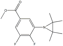 4,5-Difluoro-3-(2,2,3,3-tetramethylaziridin-1-yl)benzoic acid methyl ester Struktur