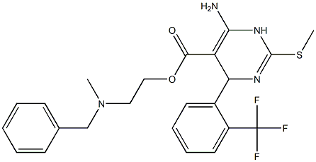 6-Amino-1,4-dihydro-2-methylthio-4-(2-trifluoromethylphenyl)pyrimidine-5-carboxylic acid [2-(benzylmethylamino)ethyl] ester Struktur