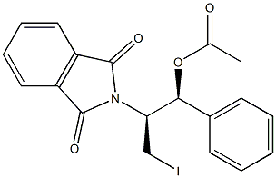 (1S,2S)-1-Acetoxy-1-phenyl-2-(1,3-dioxoisoindolin-2-yl)-3-iodopropane Struktur