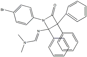 4-[[(Dimethylamino)methylene]amino]-3,3,4-triphenyl-1-(4-bromophenyl)azetidin-2-one Struktur