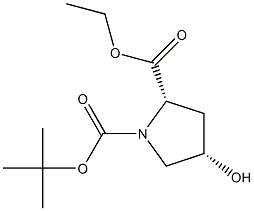 (2S,4S)-4-Hydroxy-1,2-pyrrolidinedicarboxylic acid 1-tert-butyl 2-ethyl ester Struktur