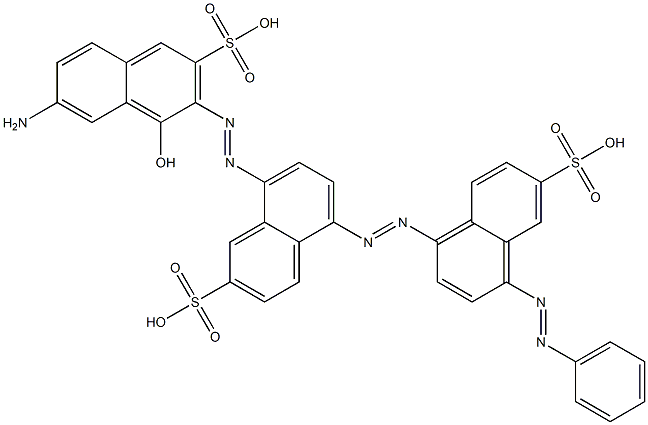 8-[(7-Amino-1-hydroxy-3-sulfo-2-naphtyl)azo]-5-[[4-(phenylazo)-6-sulfo-1-naphtyl]azo]-2-naphthalenesulfonic acid Struktur