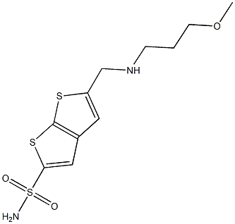 5-[(3-Methoxypropylamino)methyl]thieno[2,3-b]thiophene-2-sulfonamide Struktur