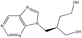 9-[(R)-4-Hydroxy-2-(hydroxymethyl)butyl]-9H-purine Struktur