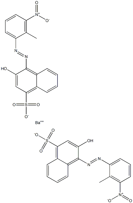 Bis[1-[(2-methyl-3-nitrophenyl)azo]-2-hydroxy-4-naphthalenesulfonic acid]barium salt Struktur