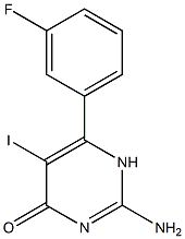 2-Amino-5-iodo-6-(m-fluorophenyl)-4(1H)-pyrimidinone Struktur