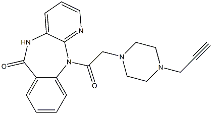 5,11-Dihydro-11-[[4-(2-propynyl)-1-piperazinyl]acetyl]-6H-pyrido[2,3-b][1,4]benzodiazepin-6-one Struktur