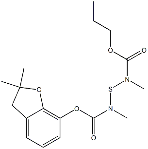 2,3-Dihydro-2,2-dimethyl-7-[N-(N-methyl-N-propoxycarbonylaminothio)-N-methylcarbamoyloxy]benzofuran Struktur