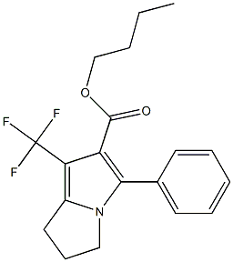 1-Trifluoromethyl-3-phenyl-6,7-dihydro-5H-pyrrolizine-2-carboxylic acid butyl ester Struktur