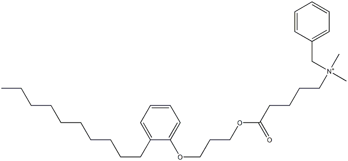 N,N-Dimethyl-N-benzyl-N-[4-[[3-(2-decylphenyloxy)propyl]oxycarbonyl]butyl]aminium Struktur