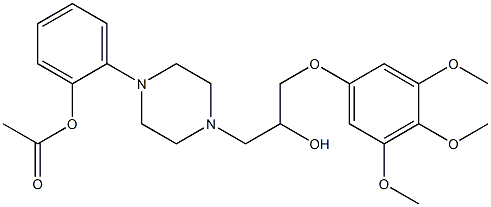 1-(3,4,5-Trimethoxyphenoxy)-3-[4-(2-acetyloxyphenyl)-1-piperazinyl]-2-propanol Struktur